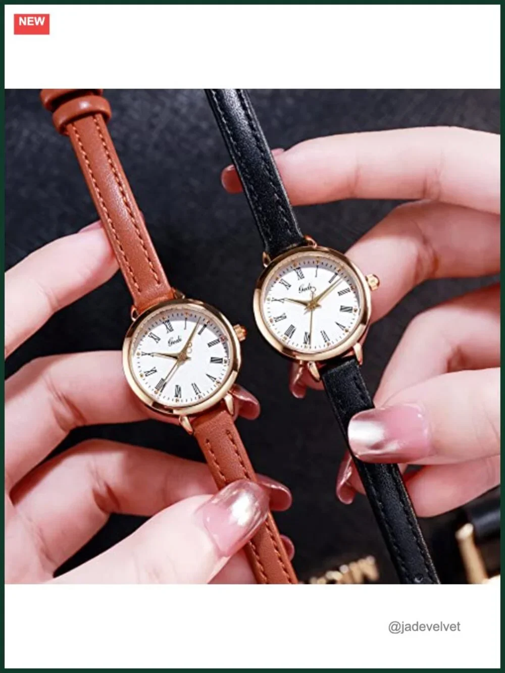 Womens Wrist Watch Leather Quartz Ultra-Thin Analog Waterproof